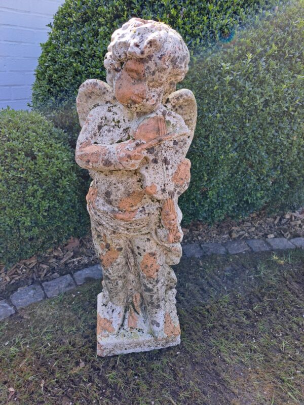 Ref. 27 – Antiek Terracotta tuinbeeld Engel foto 3